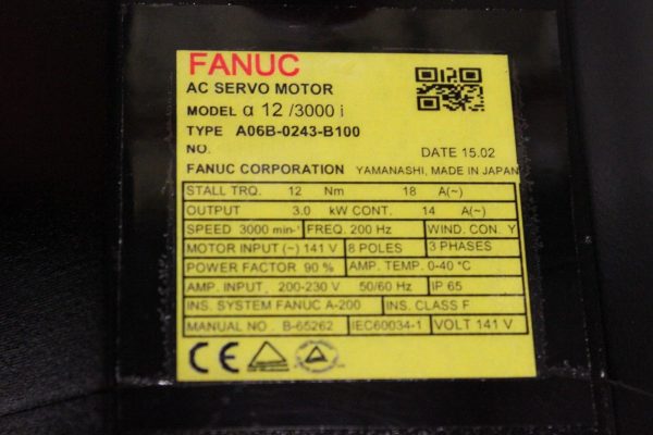 Fanuc-A06B-0243-B100-AC-MOTOR-AIF124000-AIA1000-STR-1-YEAR-WARRANTY-123273881668-3