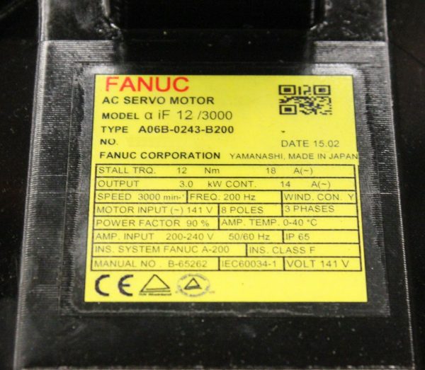 Fanuc-A06B-0243-B200-AC-MOTOR-AIF124000-AIA1000-STRKY-1-YEAR-WARRANTY-123364980898-3