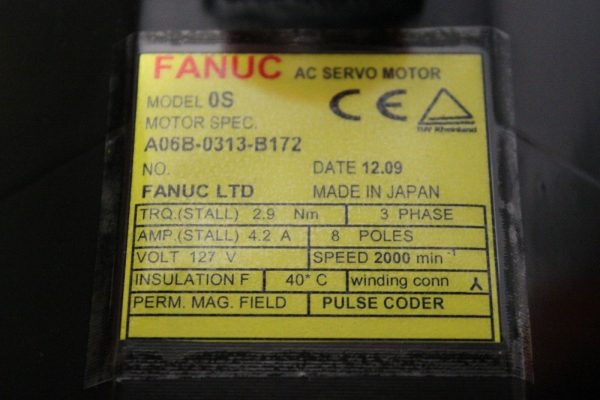 Fanuc-A06B-0313-B172-AC-MOTOR-0S-SERIAL-A-WBRAKE-1-YEAR-WARRANTY-122957899888-3