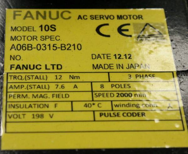 Fanuc-A06B-0315-B210-AC-MOTOR-10S-10000P-WBRAKE-1-YEAR-WARRANTY-124983484388-2