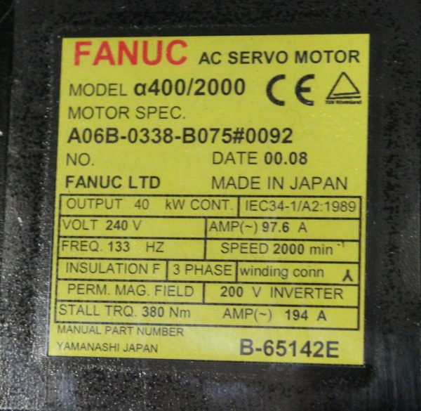 Fanuc-A06B-0338-B0750092-AC-MOTOR-A4002000-A64-1-YEAR-WARRANTY-123659665648-4