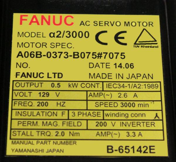 Fanuc-A06B-0373-B0757075-AC-MOTOR-A23000-A64-1-YEAR-WARRANTY-123868727158-3