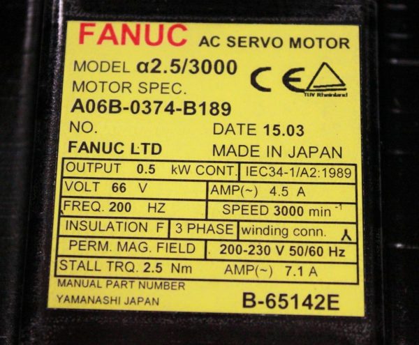 Fanuc-A06B-0374-B189-AC-MOTOR-A253000-A1000C-BRK-1-YEAR-WARRANTY-122359757578-3