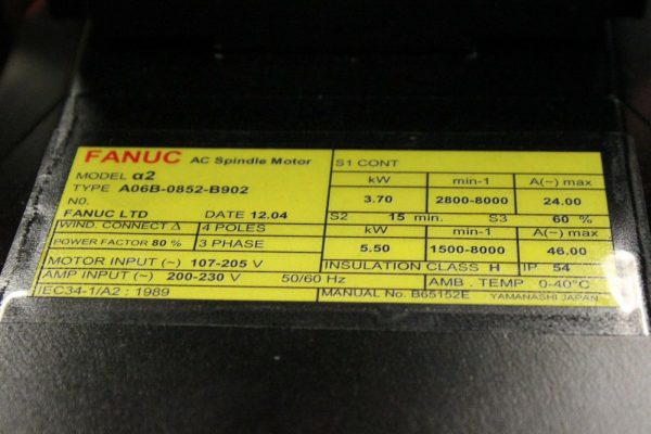 Fanuc-A06B-0852-B902-AC-SPINDLE-MOTOR-A2-FLANGE-MNT-1-YEAR-WARRANTY-123599811468-3