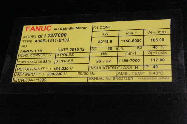 Fanuc-A06B-1411-B103-SP-MOTOR-aiI-227000-FLANGE-MOUNT-iMZ-EX1-YEAR-WARRANTY-123755002578-4