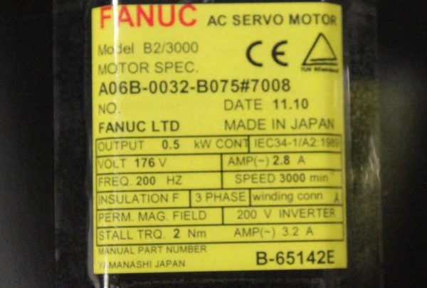 Fanuc-A06B-0032-B0757008-AC-MOTOR-B23000-A32B-WKEYWAY-1-YEAR-WARRANTY-123364796279-4