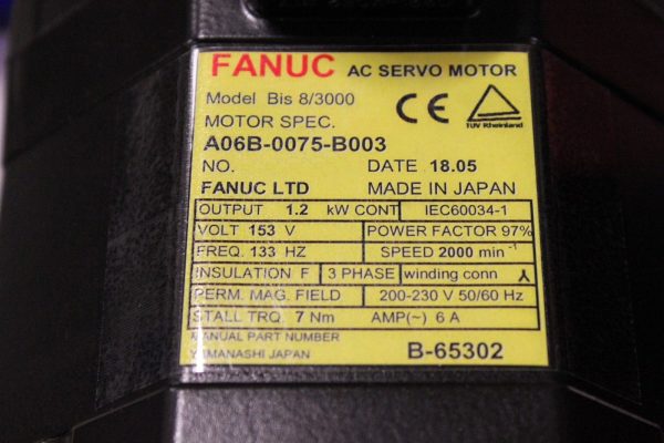 Fanuc-A06B-0075-B003-AC-MOTOR-BIS83000-B128IA-TPR-1-YEAR-WARRANTY-123700894449-3