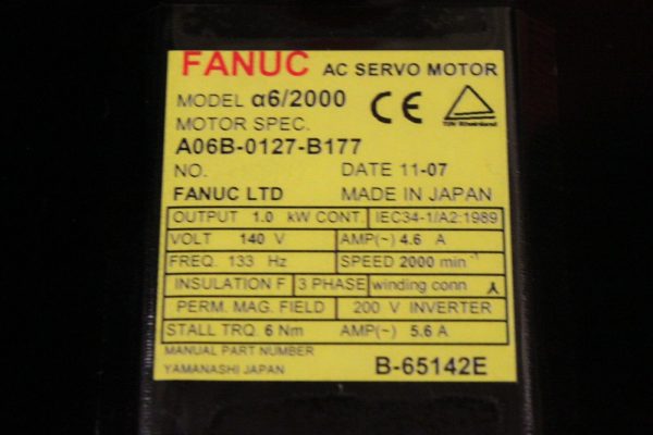 Fanuc-A06B-0127-B177-AC-MOTOR-A62000-I64-WBRAKE-1-YEAR-WARRANTY-123555188879-3