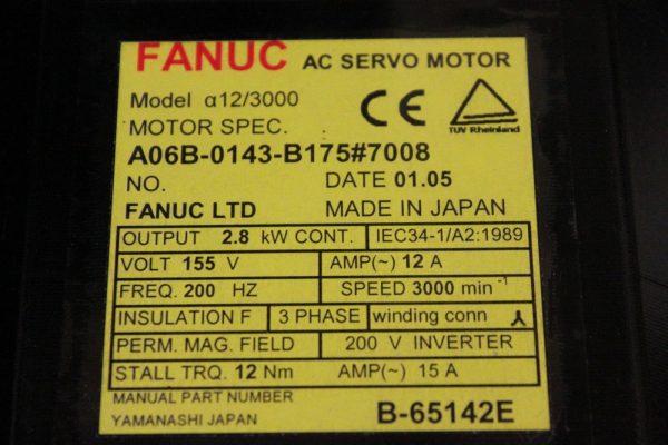 Fanuc-A06B-0143-B1757008-AC-MOTOR-A123000-A64-BRAKE-KY-1-YEAR-WARRANTY-122849295069-3