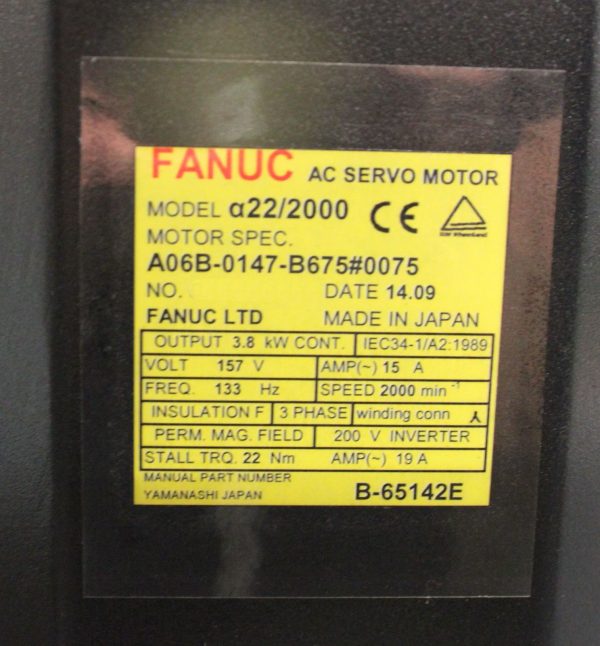Fanuc-A06B-0147-B6750075-AC-MOTOR-A222000-A64-BRAKE-TS-1-YEAR-WARRANTY-121808704059-5