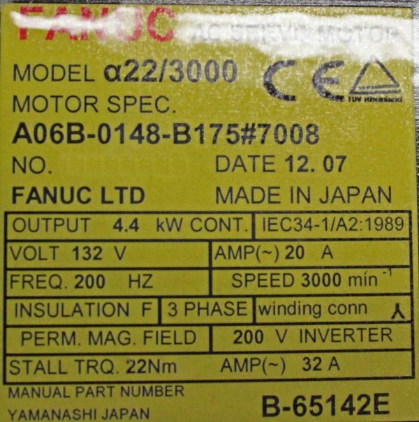 Fanuc-A06B-0148-B1757008-AC-MOTOR-A223000-A64-BRAKE-KY-1-YEAR-WARRANTY-122171342319-4