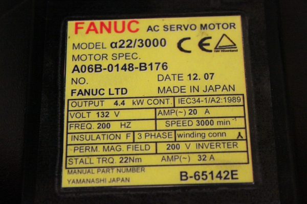 Fanuc-A06B-0148-B176-AC-MOTOR-A223000-A64SC-BRAKE-1-YEAR-WARRANTY-122849757379-3