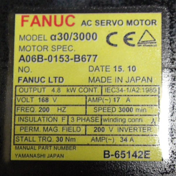 Fanuc-A06B-0153-B677-AC-MOTOR-A303000-I64-BRAKE-TS-1-YEAR-WARRANTY-123273341389-4