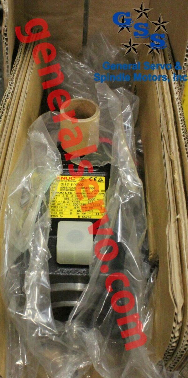 A06B-0235-B605#S000 Fanuc AC Servo Motor AIS8/4000, 184V, 267Hz, 3PH, 8.3A A06B-0235-B605#S000 Fanuc AC Servo Motor AIS8/4000, 184V, 267Hz, 3PH, 8.3A