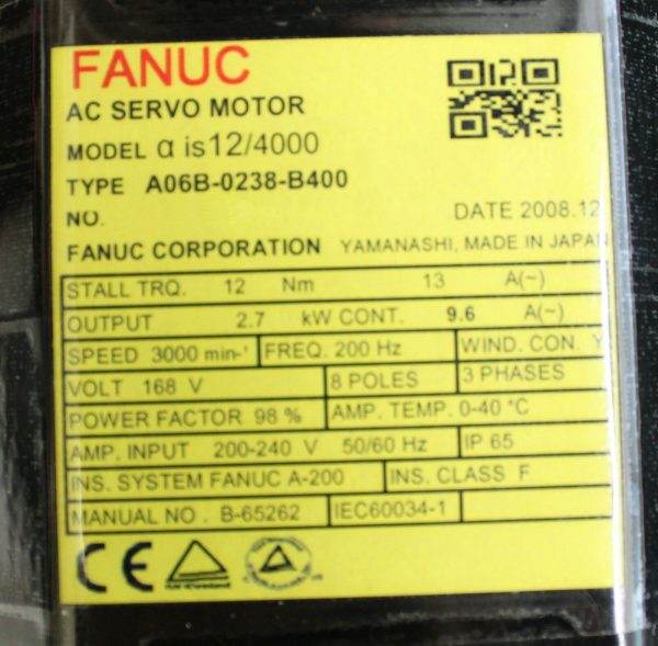 Fanuc-A06B-0238-B400-AC-MOTOR-AIS124000-A1000I-BRAKE-SS-1-YEAR-WARRANTY-122741551889-3