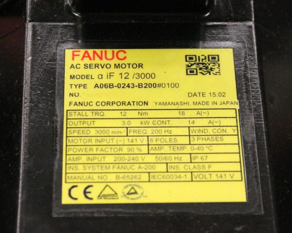 Fanuc-A06B-0243-B2000100-AC-MOTOR-AIF124000-AIA1000-STRKY-I-1-YEAR-WARRANTY-123364970869-3