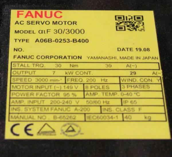 Fanuc-A06B-0253-B400-AC-MOTOR-AIF304000-AIA1000-BRK-35NM-STR-1-YEAR-WARRANTY-124025972849-3