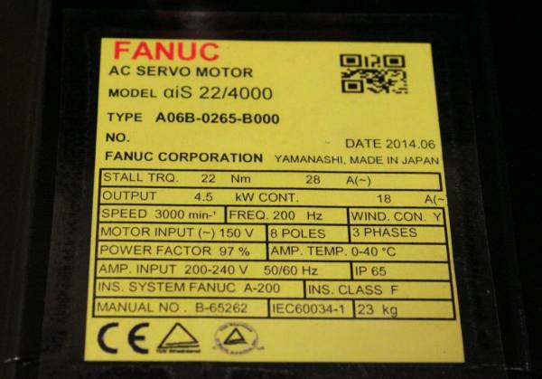 Fanuc-A06B-0265-B000-AC-MOTOR-AIS224000-A1000I-1-YEAR-WARRANTY-123856918209-3