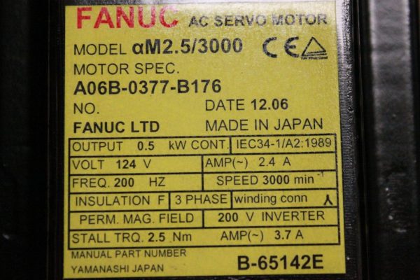 Fanuc-A06B-0377-B176-AC-MOTOR-AM253000-A64C-BRAK-1-YEAR-WARRANTY-122797362199-3
