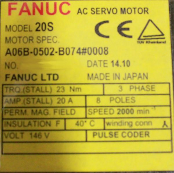 Fanuc-A06B-0502-B0740008-AC-MOTOR-20S-SERIAL-C-WKEYWAY-1-YEAR-WARRANTY-122239741519-3