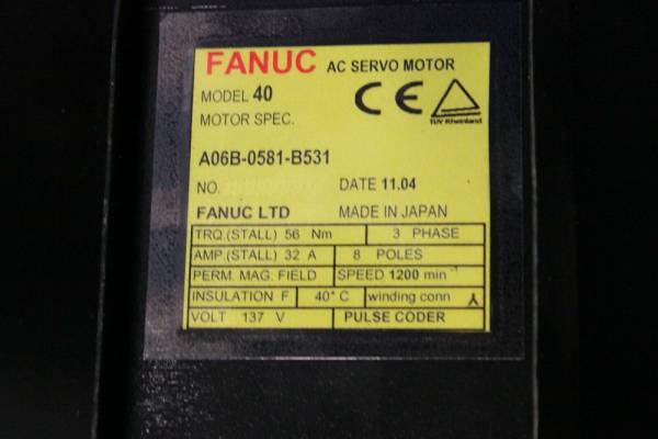 Fanuc-A06B-0581-B531-AC-MOTOR-40-ABS-2000P-WFAN-TAPER-SHAFT1-YEAR-WARRANTY-123768053849-3