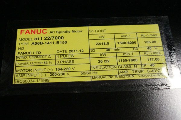 Fanuc-A06B-1411-B103-SP-MOTOR-aiI-227000-FLANGE-iM-EXH-REA-1-YEAR-WARRANTY-123754971659-3